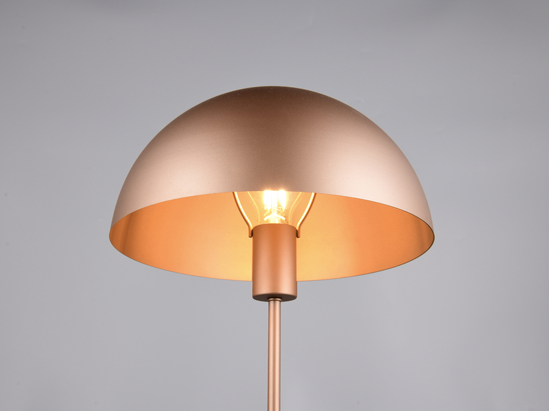 Große Tischleuchte Pilzlampe aus Metall in Coffee mit E27 LED, Höhe 45cm