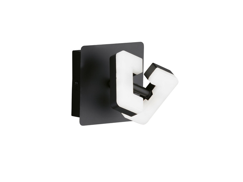 LED Spot Wandstrahler RAY Schwarz mit Schalter, Breite 11cm