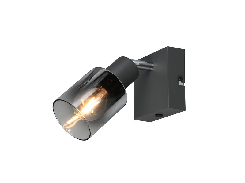 LED Wandstrahler mit Glasschirm Chrom bedampft, Breite 9cm
