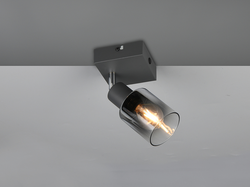 LED Wandstrahler mit Glasschirm Chrom bedampft, Breite 9cm