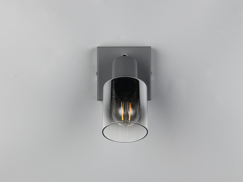 LED Wandstrahler mit Glasschirm Chrom bedampft, Breite 9cm