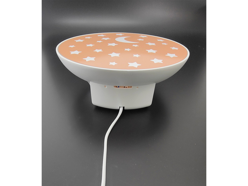 Kinderzimmer Wandlampe mit Mond & Sternen Pfirsichfarben, Schalter, Ø 25cm