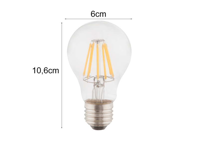 E27 Filament LED - 7 Watt, 806 Lumen, warmweiß, Ø6cm - nicht dimmbar