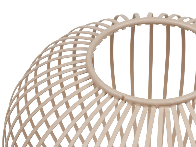 Tischleuchte GILA mit Gitter Lampenschirm Beige, Höhe 28cm