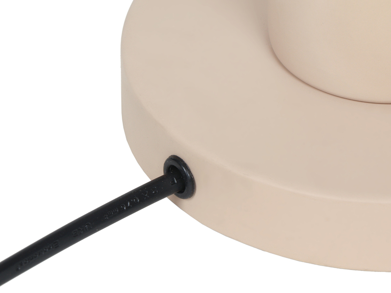 Tischleuchte GILA mit Gitter Lampenschirm Beige, Höhe 28cm