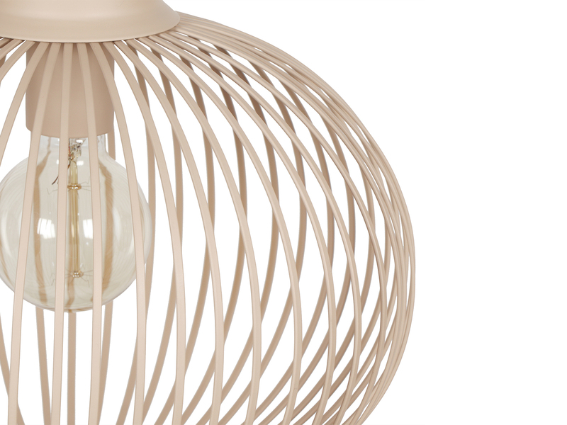 LED Pendelleuchte mit Gitter Lampenschirm Beige Ø 33cm