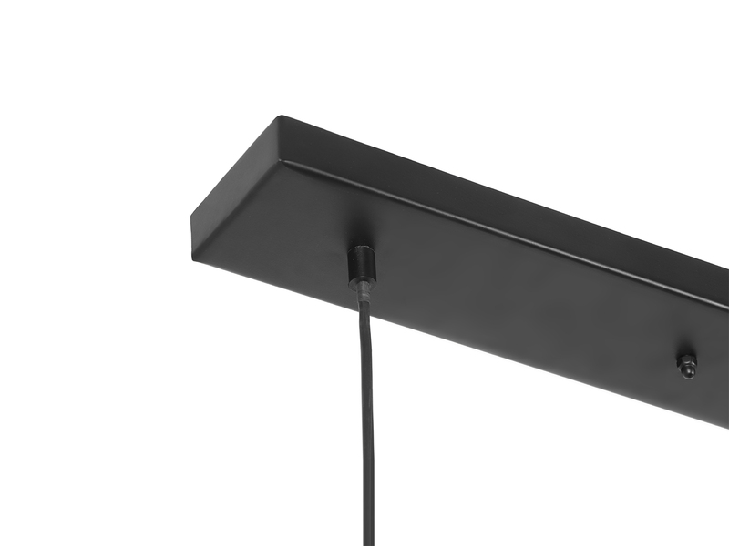 LED Pendelleuchte 3-flammig mit Gitter Lampenschirmen Schwarz, Breite 120cm