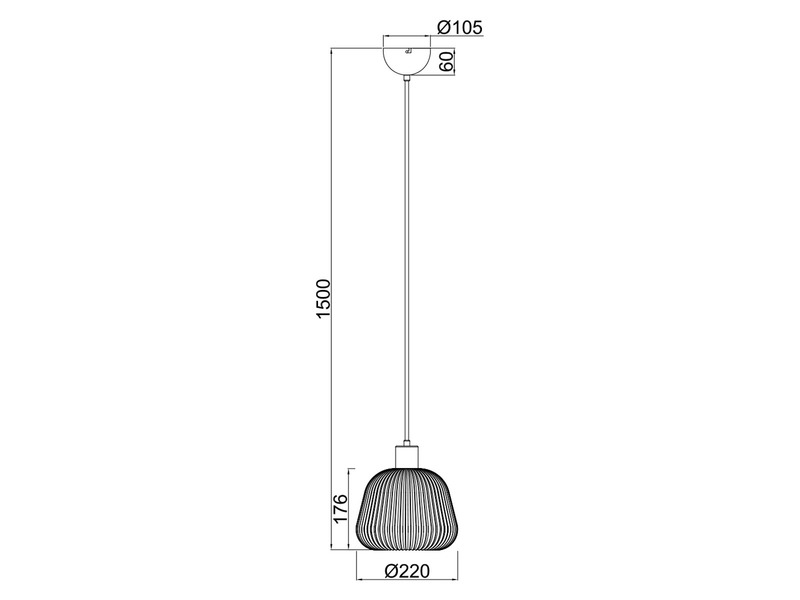 Kleine Pendelleuchte TARIFA 1-flammig mit Glasschirm Chrom bedampft, Ø22cm