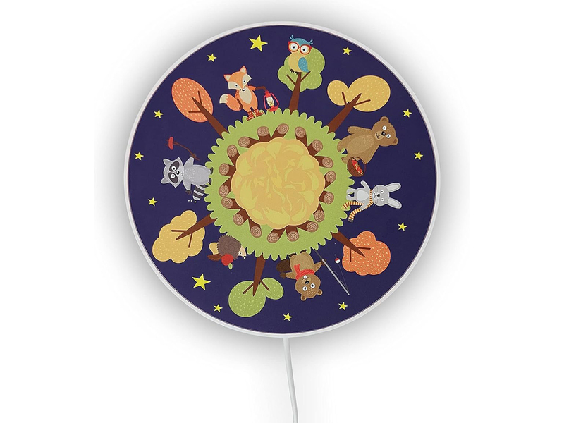 Kinderzimmer Wandlampe Wald Ø 25cm mit Schalter, Kabel, Stecker & E14 LED
