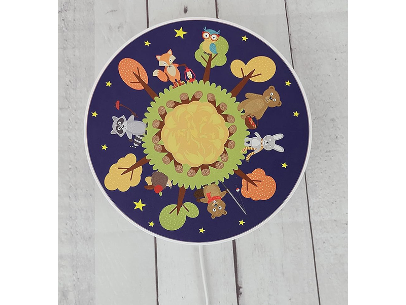 Kinderzimmer Wandlampe Wald Ø 25cm mit Schalter, Kabel, Stecker & E14 LED