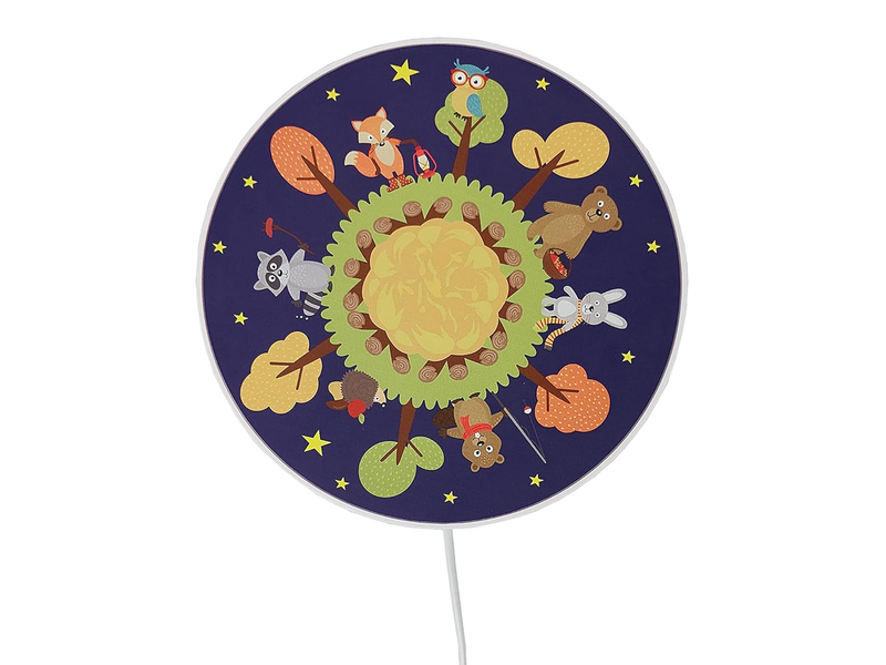Kinderzimmer Wandlampe Wald Ø 25cm mit Schalter, Kabel, Stecker & E14 LED