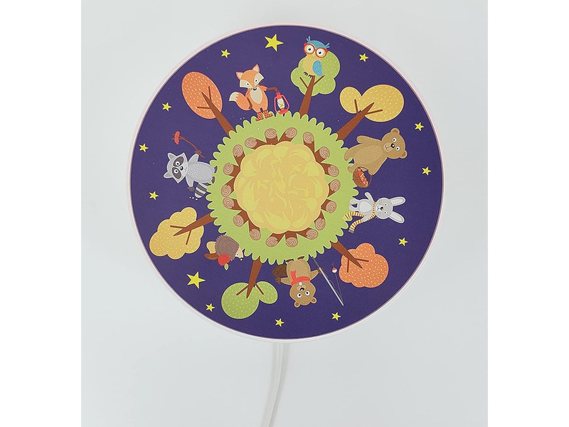 Kinderzimmer Wandlampe Wald Ø 25cm mit Schalter, Kabel, Stecker & E14 LED