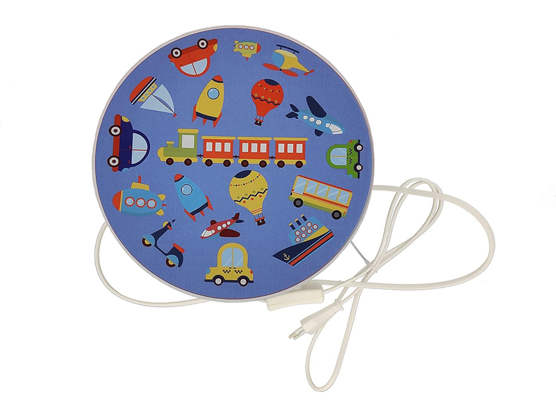 Kinderzimmer Wandlampe Fahrzeuge Ø 25cm mit Schalter, Kabel, Stecker & E14 LED