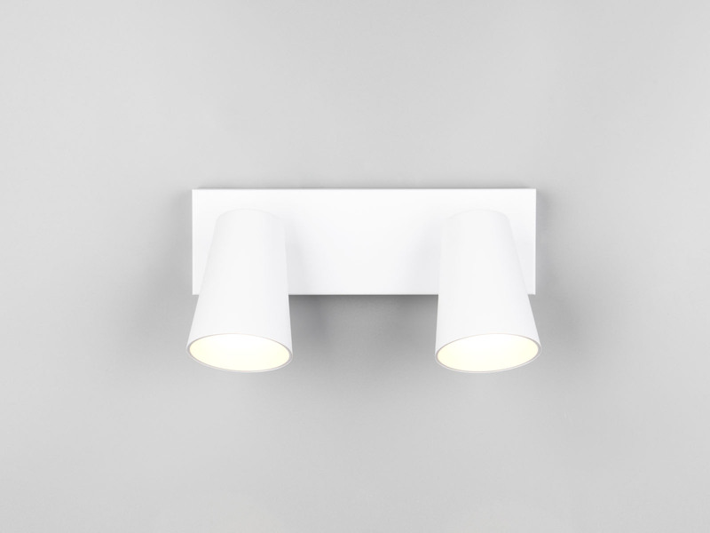 LED Deckenstrahler Weiß Gold 2-flammig, Breite 28cm