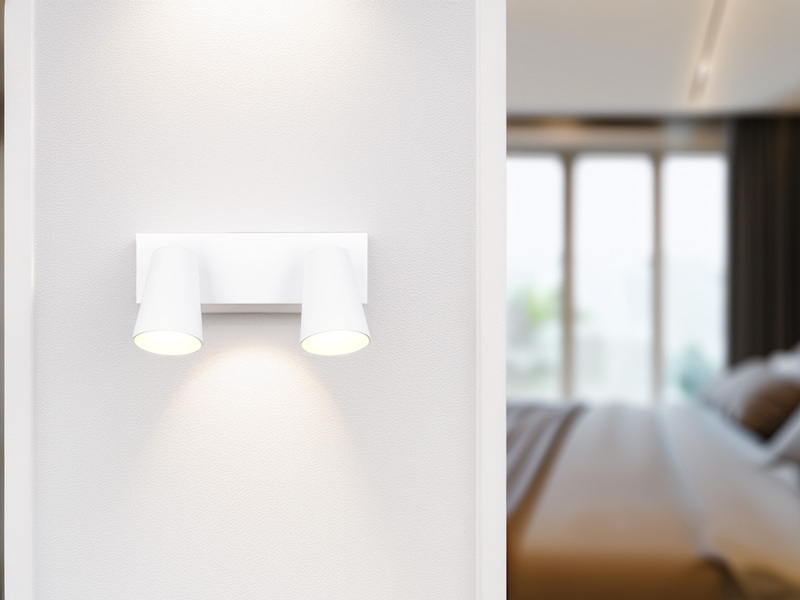 LED Deckenstrahler Weiß Gold 2-flammig, Breite 28cm