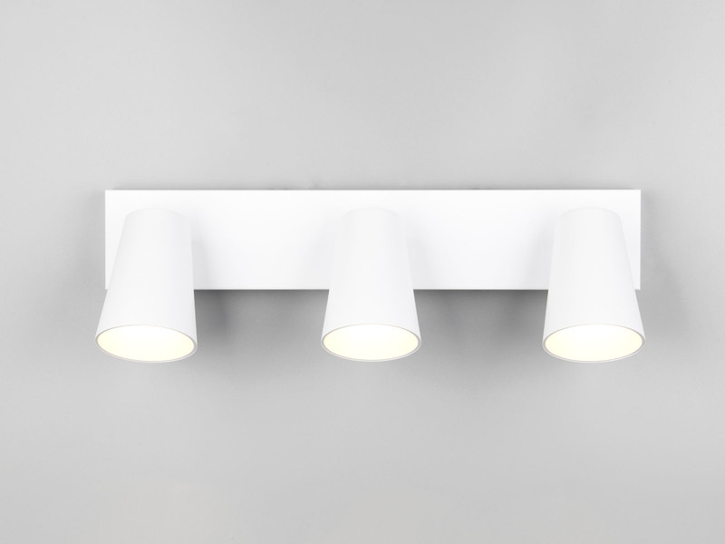 LED Deckenstrahler Weiß Gold 3-flammig, Breite 46cm