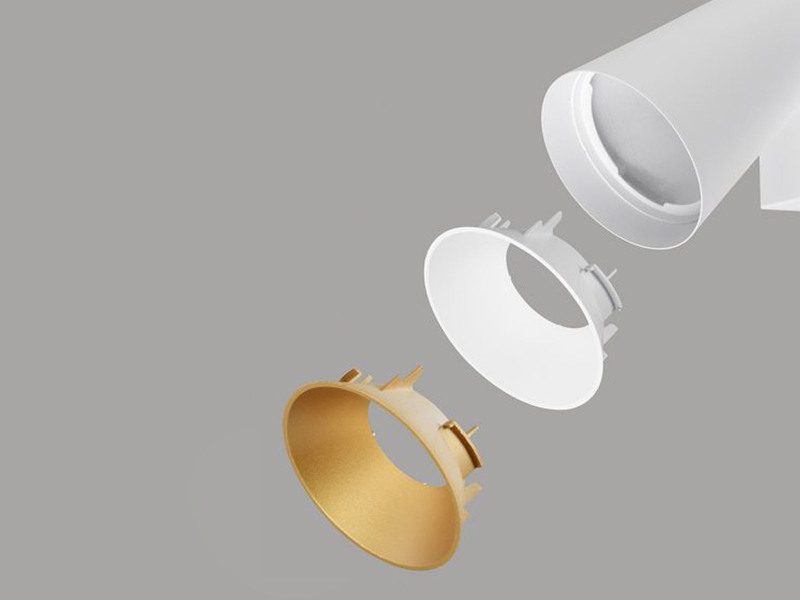 LED Deckenstrahler Weiß Gold 3-flammig, Breite 46cm