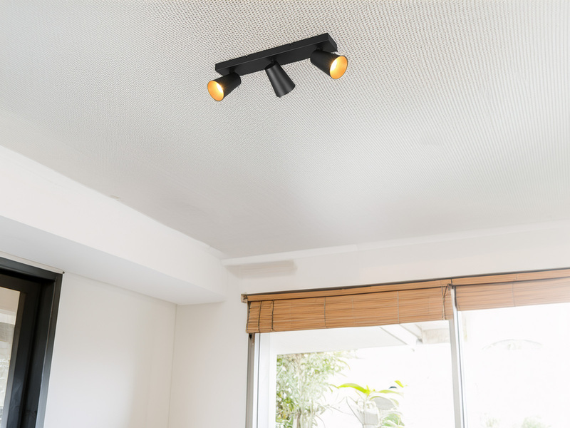 LED Deckenstrahler Schwarz Gold 3-flammig, Breite 46cm