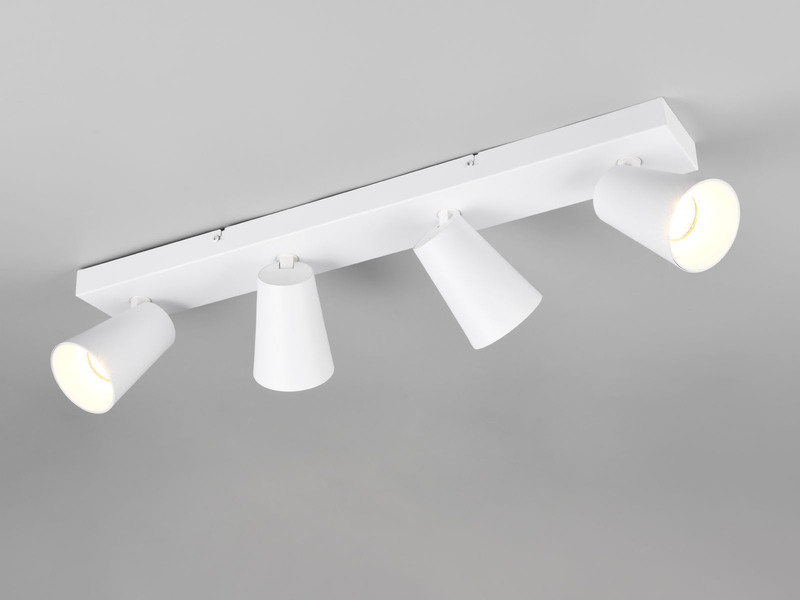 LED Deckenstrahler Weiß Gold 4-flammig, Breite 64cm