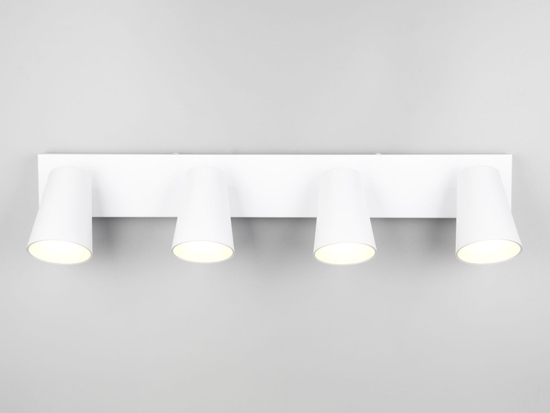 LED Deckenstrahler Weiß Gold 4-flammig, Breite 64cm