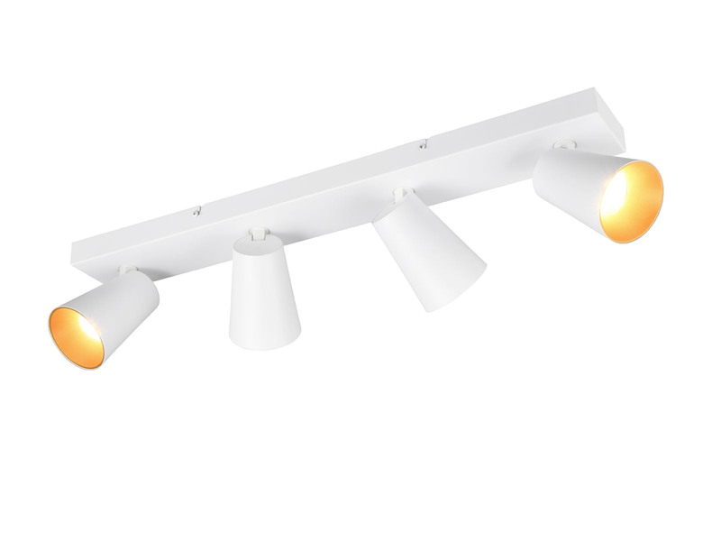 LED Deckenstrahler Weiß Gold 4-flammig, Breite 64cm