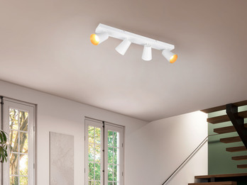 LED Deckenstrahler Weiß Gold 4-flammig, Breite 64cm