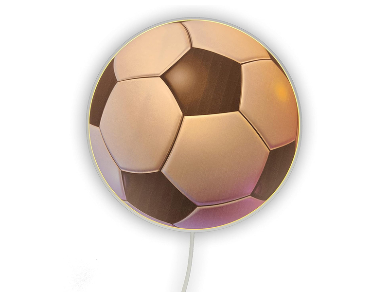 Kinderzimmer Wandlampe Fußball Ø 25cm mit Schalter, Kabel, Stecker & E14 LED