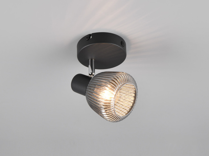 LED Wandstrahler mit Glasschirm Chrom bedampft, Breite 10cm