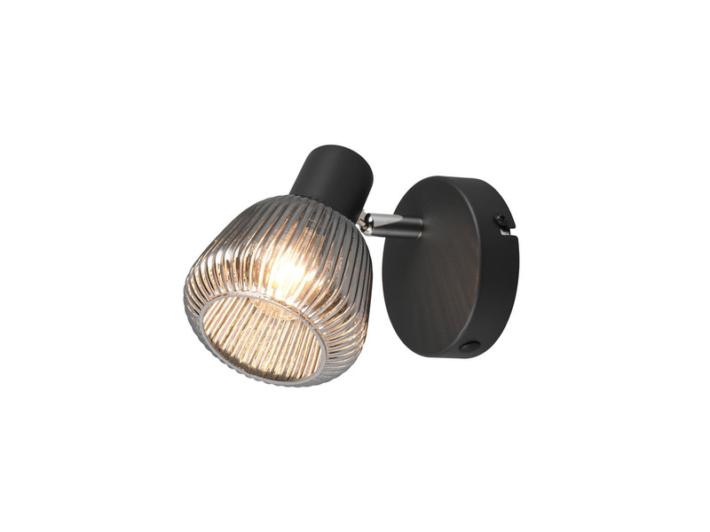 LED Wandstrahler mit Glasschirm Chrom bedampft, Breite 10cm