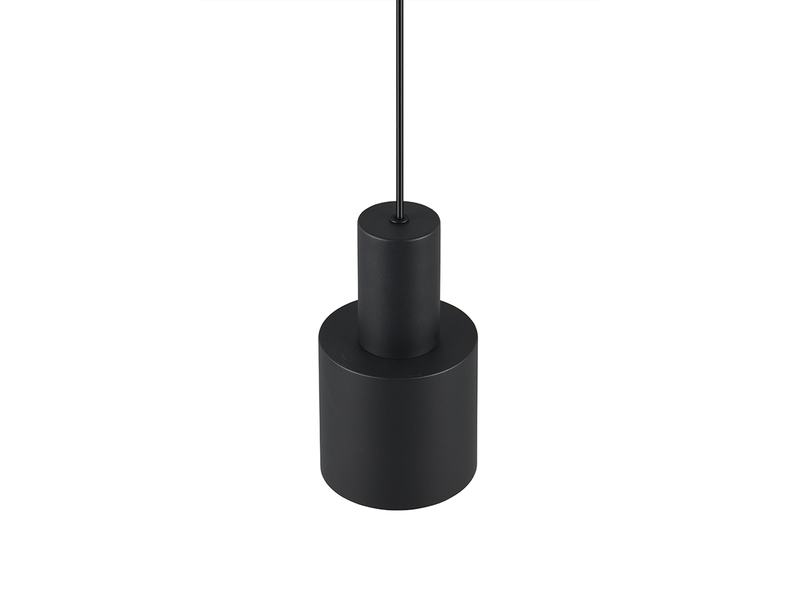 Kleine Pendelleuchte mit Metall Lampenschirm Schwarz mit E27 LED, Ø 12cm