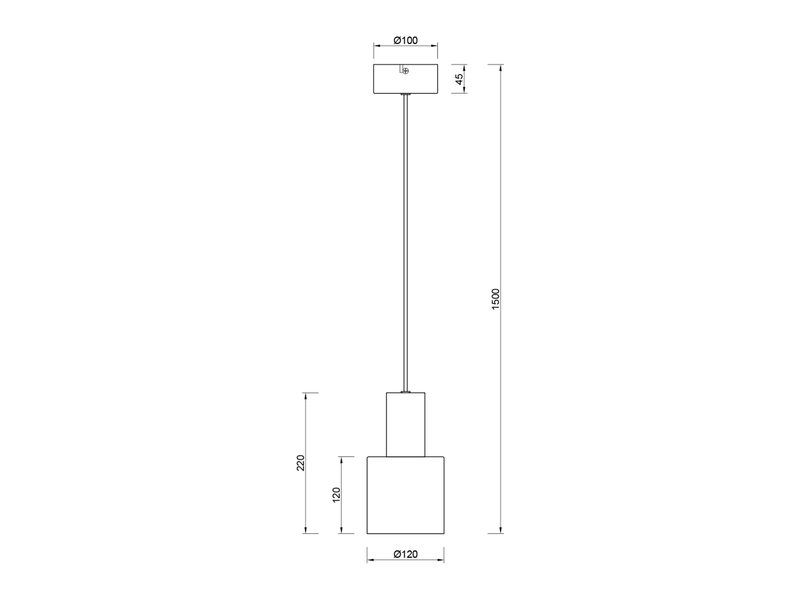Kleine Pendelleuchte mit Metall Lampenschirm Beige mit E27 LED, Ø 12cm