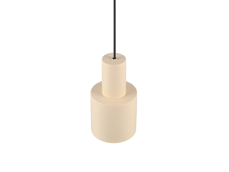 Kleine Pendelleuchte mit Metall Lampenschirm Beige mit E27 LED, Ø 12cm