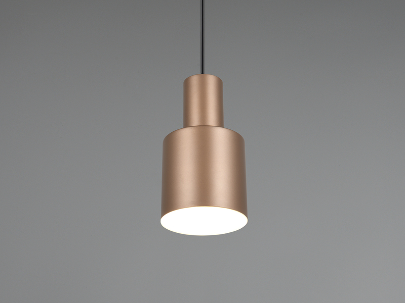 Kleine Pendelleuchte mit Metall Lampenschirm Coffee mit E27 LED, Ø 12cm