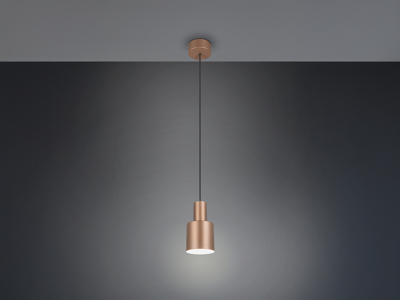 Kleine Pendelleuchte mit Metall Lampenschirm Coffee mit E27 LED, Ø 12cm