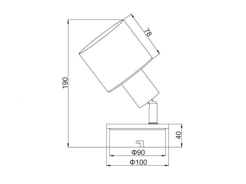 LED Wandstrahler & Deckenstrahler Hellgrau mit Holz, Ø 9cm