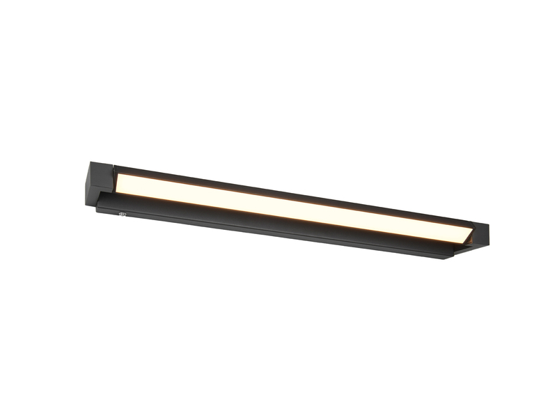 Dimmbare LED Bad Spiegelleuchte FABRIZIO schwenkbar, Schwarz Breite 80cm