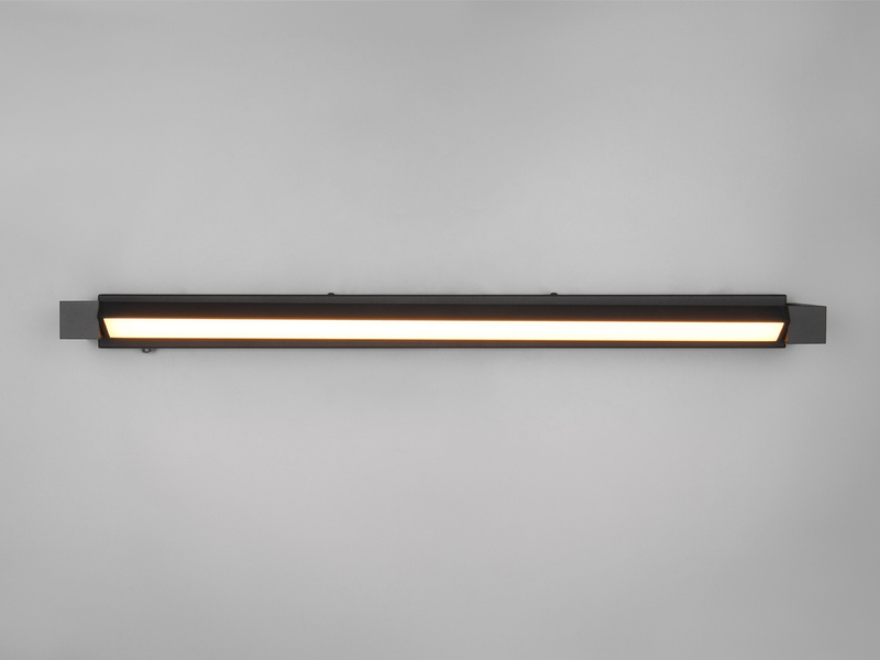 Dimmbare LED Bad Spiegelleuchte FABRIZIO schwenkbar, Schwarz Breite 80cm