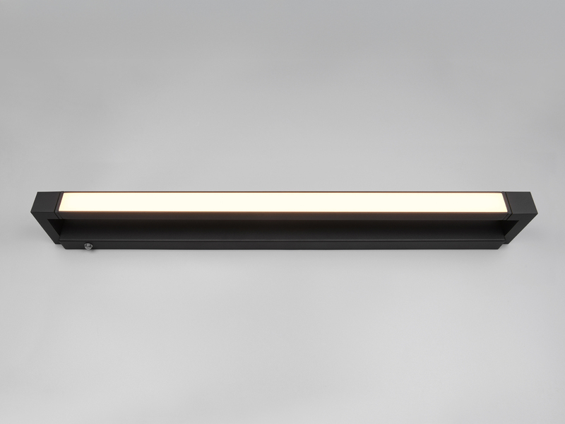 Dimmbare LED Bad Spiegelleuchte FABRIZIO schwenkbar, Schwarz Breite 80cm