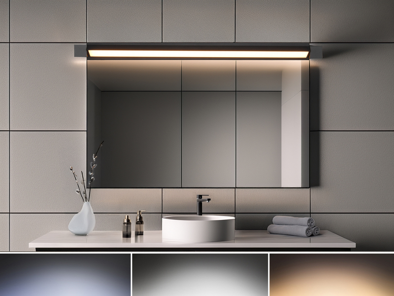 Dimmbare LED Bad Spiegelleuchte FABRIZIO schwenkbar, Schwarz Breite 80cm