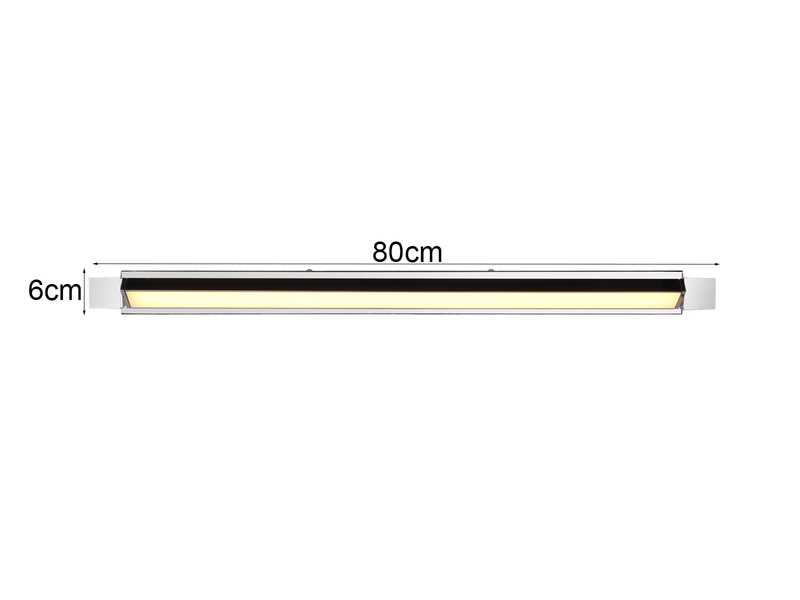 Dimmbare LED Bad Spiegelleuchte FABRIZIO schwenkbar, Chrom Breite 80cm
