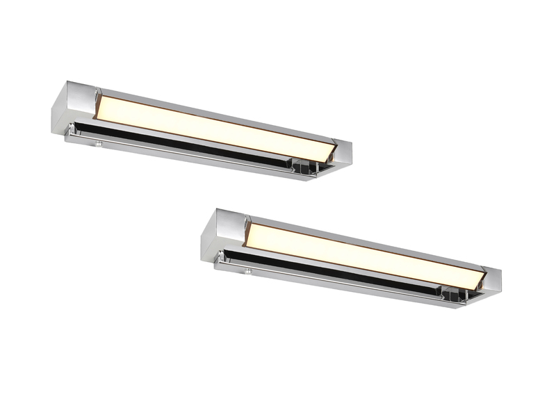 2er SET dimmbare LED Bad Spiegelleuchten schwenkbar, Chrom Breite 50cm