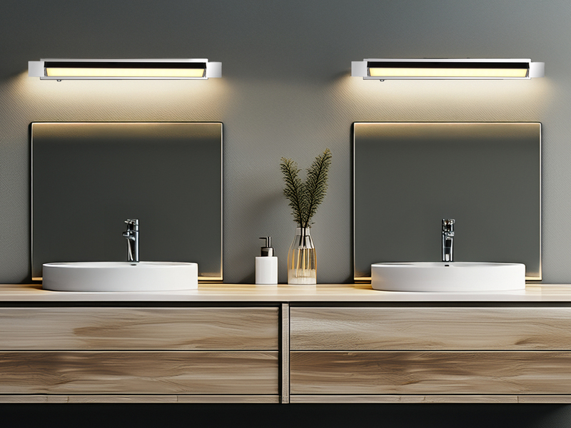 2er SET dimmbare LED Bad Spiegelleuchten schwenkbar, Chrom Breite 50cm