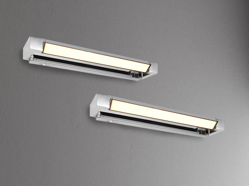 2er SET dimmbare LED Bad Spiegelleuchten schwenkbar, Chrom Breite 50cm