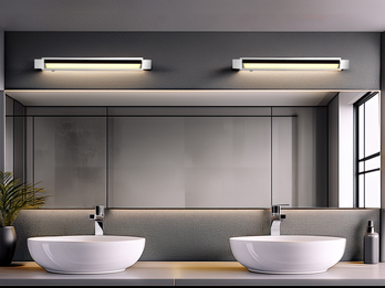 2er SET dimmbare LED Bad Spiegelleuchten schwenkbar, Chrom Breite 50cm
