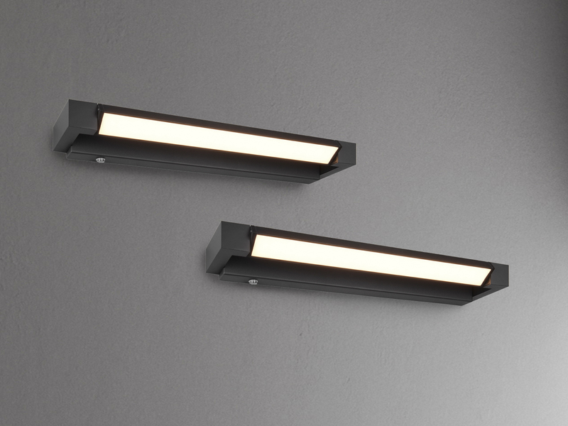 2er SET dimmbare LED Bad Spiegelleuchten schwenkbar, Schwarz Breite 50cm