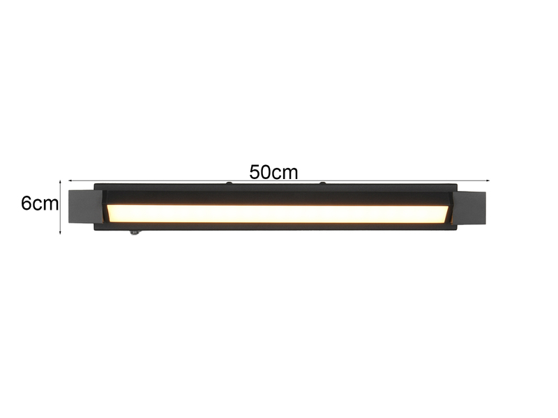 2er SET dimmbare LED Bad Spiegelleuchten schwenkbar, Schwarz Breite 50cm