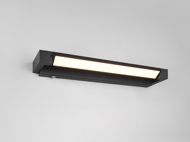 2er SET dimmbare LED Bad Spiegelleuchten schwenkbar, Schwarz Breite 50cm