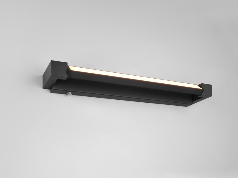 2er SET dimmbare LED Bad Spiegelleuchten schwenkbar, Schwarz Breite 50cm