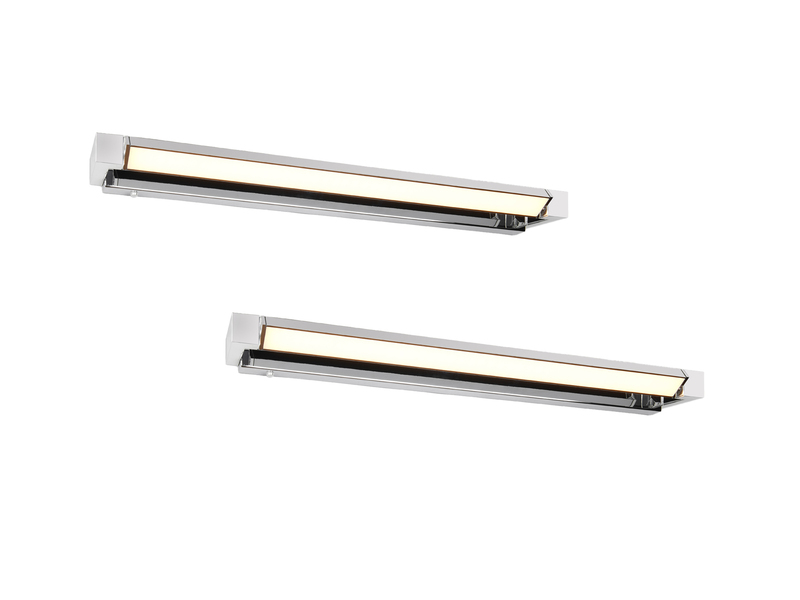 2er SET dimmbare LED Bad Spiegelleuchten schwenkbar, Chrom Breite 80cm