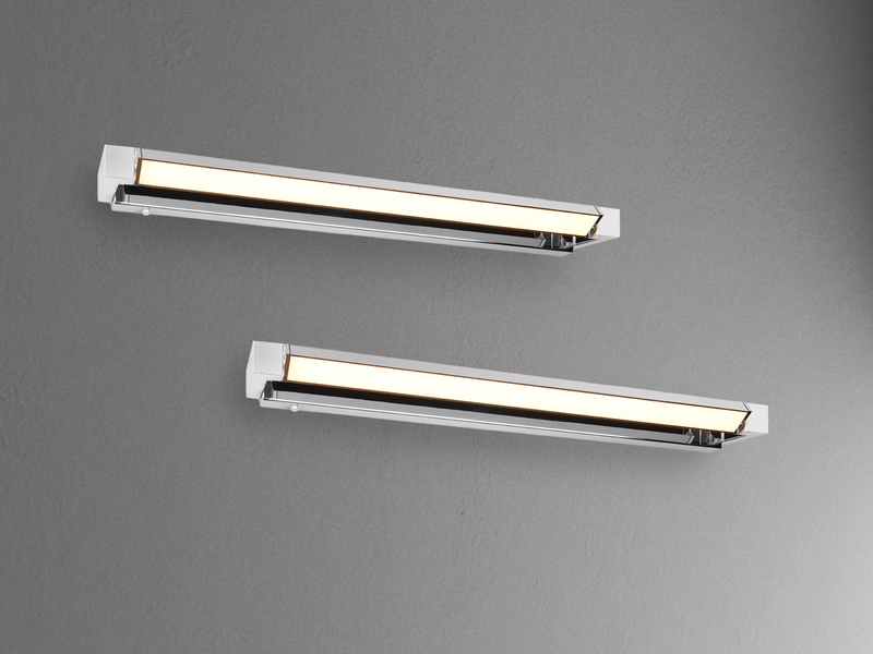 2er SET dimmbare LED Bad Spiegelleuchten schwenkbar, Chrom Breite 80cm